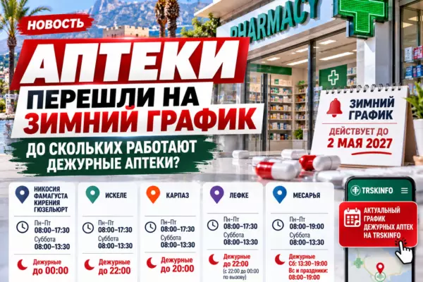 Аптеки Северного Кипра перешли на зимний график: новые часы работы