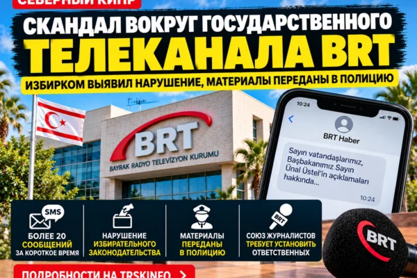 Скандал вокруг государственного телеканала BRT на Северном Кипре: избирком выявил нарушение, материалы переданы полиции