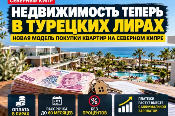 Квартиры на Северном Кипре предлагают покупать в турецких лирах: рассрочка до 5 лет с привязкой к минимальной зарплате