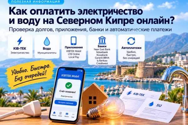 Как проверить и оплатить электричество и воду на Северном Кипре: приложения, банки и автоматические платежи