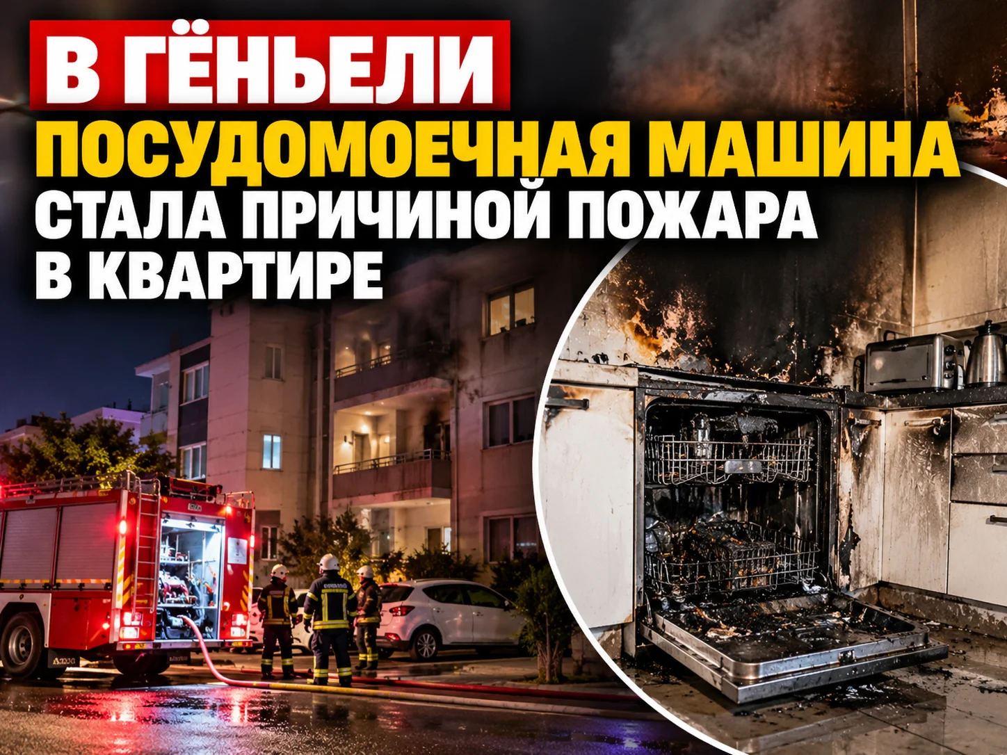 В Гёньели посудомоечная машина стала причиной пожара в квартире
