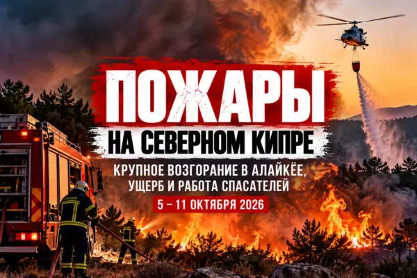Пожары на Северном Кипре за неделю: крупное возгорание в Алайкёе и миллионный ущерб