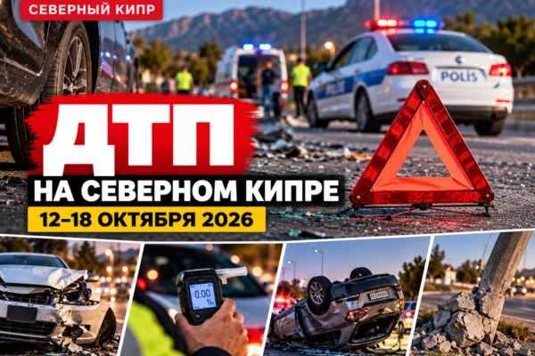 ДТП на Северном Кипре за 12–18 октября: тяжёлые травмы пешеходов, аварии с участием пьяных водителей и задержания