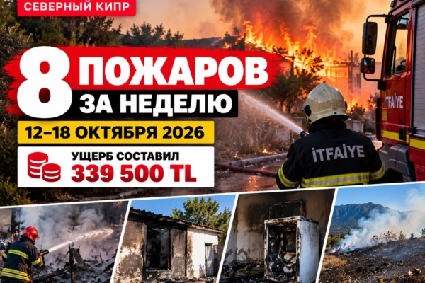 На Северном Кипре за неделю произошло 8 пожаров: ущерб составил почти 340 тысяч лир