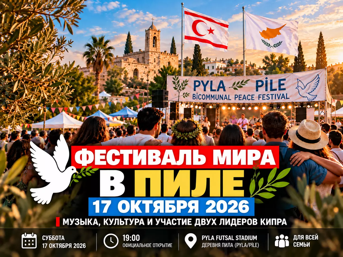 Фестиваль мира возвращается в Пилу: музыка, традиции и встреча двух лидеров Кипра 17 октября