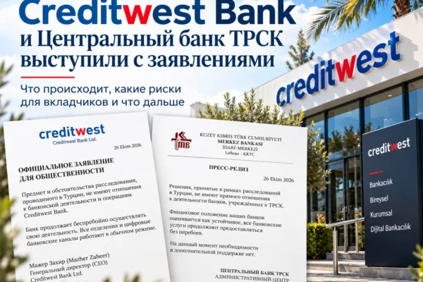 Creditwest Bank и Центральный банк ТРСК выступили с заявлениями после расследования в Турции: что происходит и есть ли риски для вкладчиков