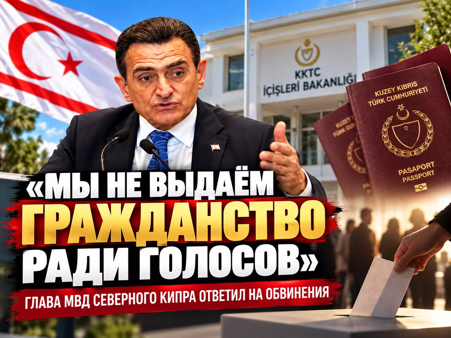 «Мы не выдаём гражданство ради голосов»: глава МВД Северного Кипра ответил на обвинения