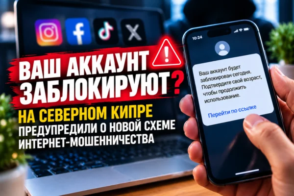 «Ваш аккаунт будет заблокирован»: жителей Северного Кипра предупредили о новой схеме интернет-мошенничества